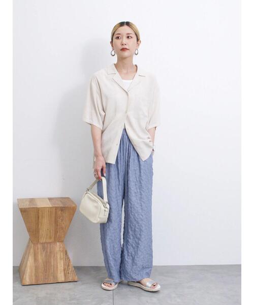 Samansa Mos2 blue（サマンサモスモスブルー）の「レースジャカードバルーンパンツ（その他パンツ・レディース・ブラック/モカ/ブルー・F）」の5枚目の写真