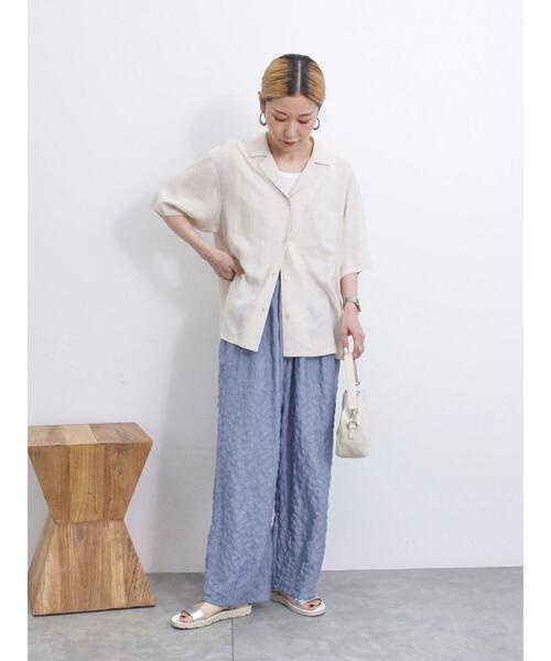 Samansa Mos2 blue（サマンサモスモスブルー）の「レースジャカードバルーンパンツ（その他パンツ・レディース・ブラック/モカ/ブルー・F）」の7枚目の写真