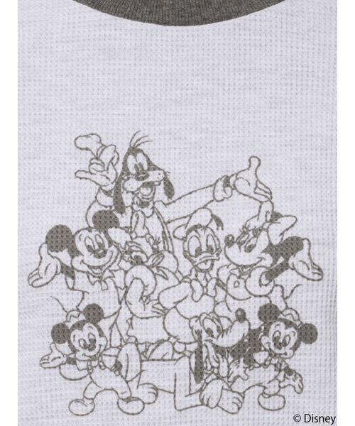 merry jenny（メリージェニー）の「MICKEY＆FRIENDS / サーマルトップス（Tシャツ/カットソー・レディース・グレー/オフホワイト・FREE）」の5枚目の写真