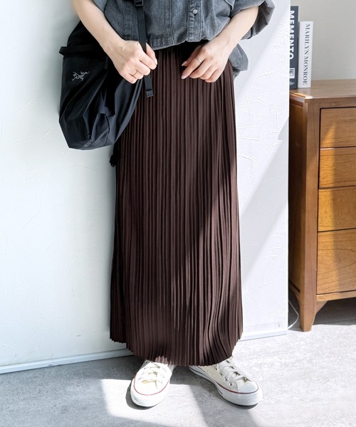 セール】迷わず着れる！大人のロングプリーツスカート（スカート