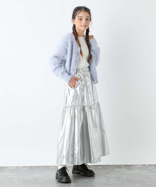 GLOBAL WORK（グローバルワーク）の「シャイニーロングスカート/140555（スカート・キッズ・シルバー・MEDIUM/LARGE）」の11枚目の写真