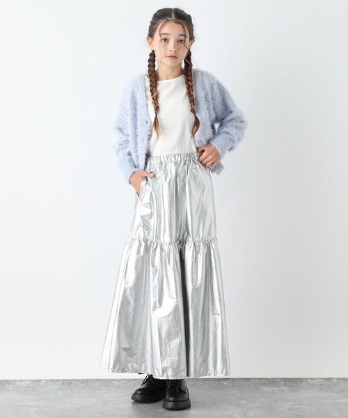 GLOBAL WORK（グローバルワーク）の「シャイニーロングスカート/140555（スカート・キッズ・シルバー・MEDIUM/LARGE）」の13枚目の写真
