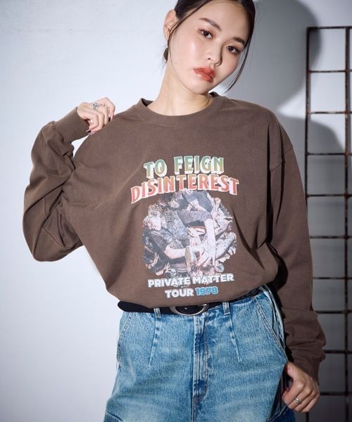 PBLIM(ページボーイリム)の「PBLIM/ロックバンドロンT(Tシャツ/カットソー・レディース・チャコールグレー/オフホワイト/ブラウン・LARGE/MEDIUM)」の3枚目の写真
