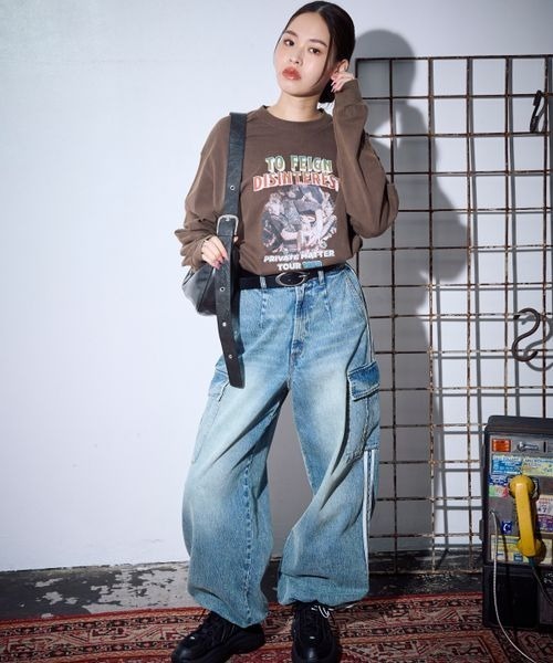 PBLIM(ページボーイリム)の「PBLIM/ロックバンドロンT(Tシャツ/カットソー・レディース・チャコールグレー/オフホワイト/ブラウン・LARGE/MEDIUM)」の5枚目の写真