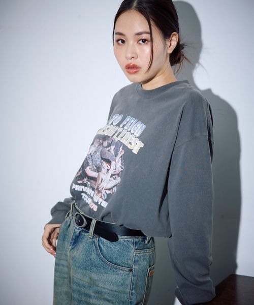 PBLIM(ページボーイリム)の「PBLIM/ロックバンドロンT(Tシャツ/カットソー・レディース・チャコールグレー/オフホワイト/ブラウン・LARGE/MEDIUM)」の7枚目の写真