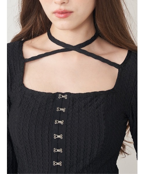ダーリッチ darich フロントホックデザイントップス BLK フロントホックデザイントップス(その他トップス)|Darich