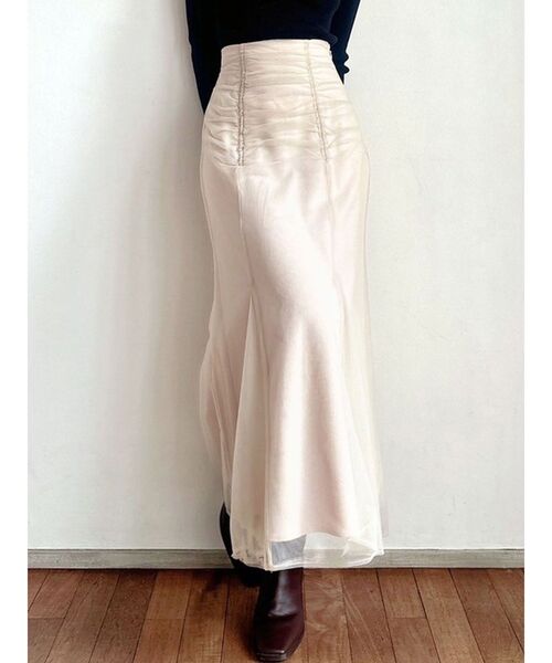 RESEXXY（リゼクシー）の「チュールマーメイドスカート（スカート・レディース・ブルー/アイボリー/ブラック・FREE）」の2枚目の写真