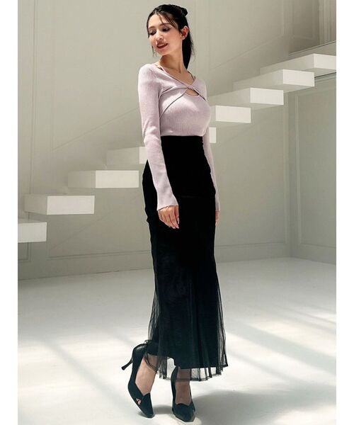 RESEXXY（リゼクシー）の「チュールマーメイドスカート（スカート・レディース・ブルー/アイボリー/ブラック・FREE）」の6枚目の写真