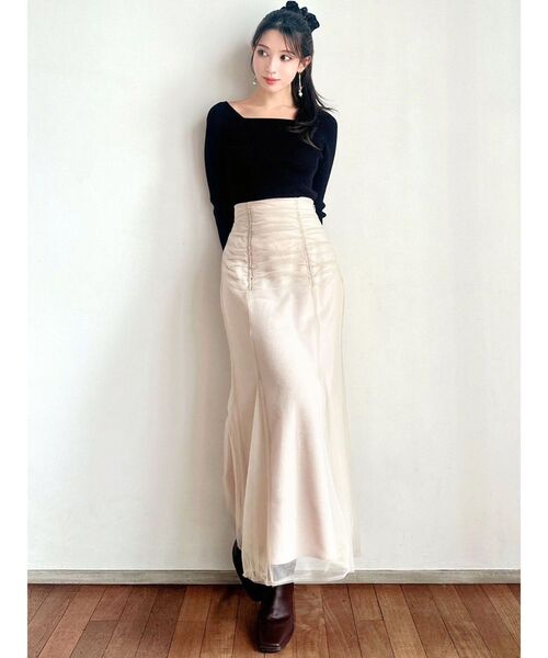 RESEXXY（リゼクシー）の「チュールマーメイドスカート（スカート・レディース・ブルー/アイボリー/ブラック・FREE）」の8枚目の写真