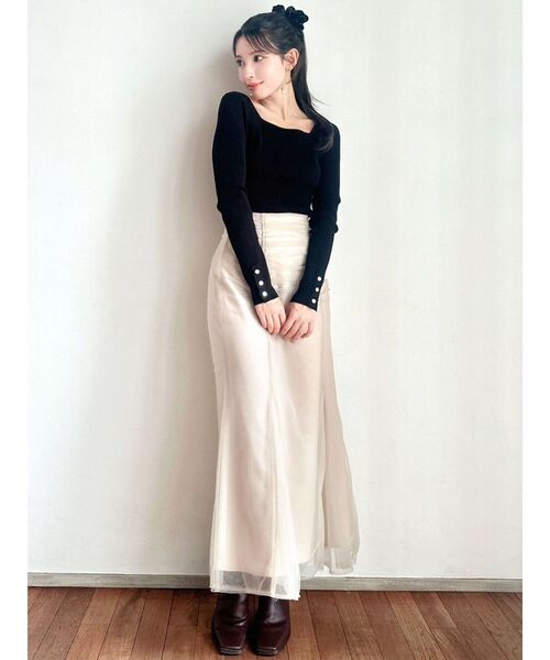 RESEXXY（リゼクシー）の「チュールマーメイドスカート（スカート・レディース・ブルー/アイボリー/ブラック・FREE）」の9枚目の写真