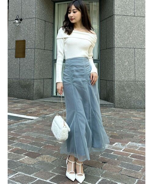 RESEXXY（リゼクシー）の「チュールマーメイドスカート（スカート・レディース・ブルー/アイボリー/ブラック・FREE）」の11枚目の写真