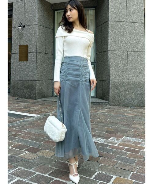 RESEXXY（リゼクシー）の「チュールマーメイドスカート（スカート・レディース・ブルー/アイボリー/ブラック・FREE）」の12枚目の写真