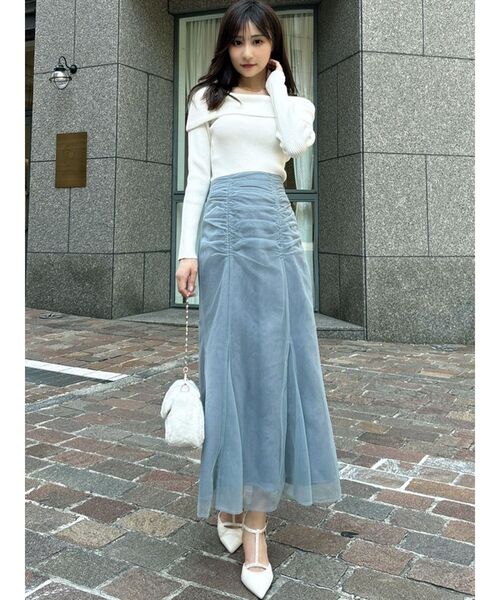 RESEXXY（リゼクシー）の「チュールマーメイドスカート（スカート・レディース・ブルー/アイボリー/ブラック・FREE）」の13枚目の写真