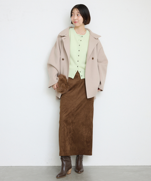 SLOBE IENA（スローブイエナ）の「souple woolダブルフェイススタンドコート（その他アウター・レディース・ピンク系その他/ベージュ/ネイビー/ブラウン・FREE）」の22枚目の写真