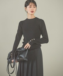 LAKOLE | 12ゲージリブ袖ボタンプルオーバー / 116714(ニット/セーター)