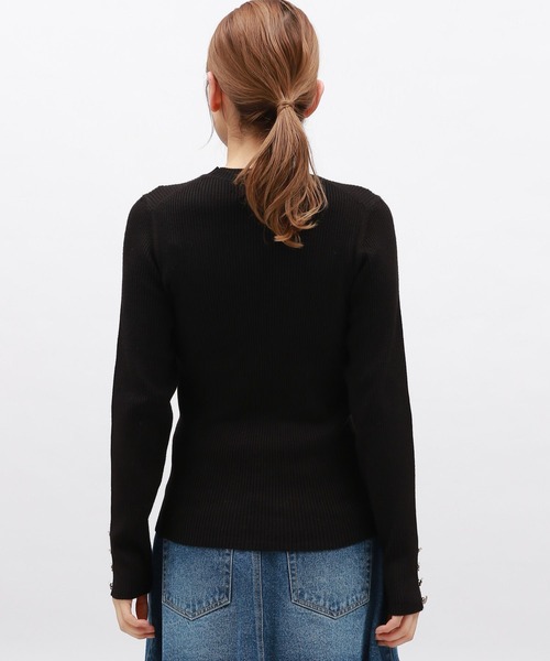 LAKOLE（ラコレ）の「12ゲージリブ袖ボタンプルオーバー / 116714（ニット/セーター・レディース・ライトブルー/ブラック/オレンジ/グレー/アイボリー/ホワイト×ブラック・SMALL/MEDIUM）」の19枚目の写真