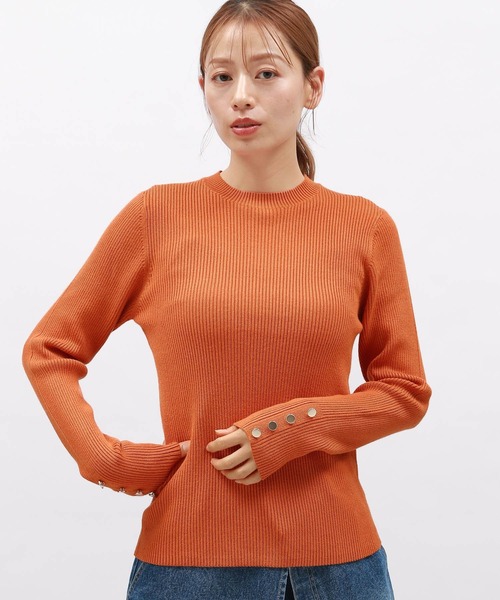 セール】12ゲージリブ袖ボタンプルオーバー / 116714（ニット/セーター