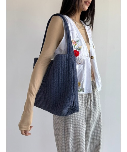 Didot.showroom（ディドット ショールーム）の「【DIDOT.】ワンショルダーヌビバッグ（トートバッグ・レディース・チャコールグレー/アイボリー/ネイビー/ミント/ベビーピンク・FREE）」の4枚目の写真