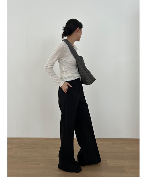 Didot.showroom（ディドット ショールーム）の「【DIDOT.】ワンショルダーヌビバッグ（トートバッグ・レディース・チャコールグレー/アイボリー/ネイビー/ミント/ベビーピンク・FREE）」の9枚目の写真