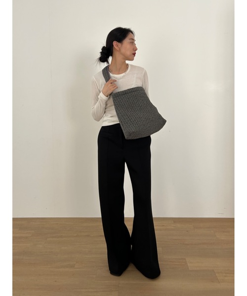 Didot.showroom（ディドット ショールーム）の「【DIDOT.】ワンショルダーヌビバッグ（トートバッグ・レディース・チャコールグレー/アイボリー/ネイビー/ミント/ベビーピンク・FREE）」の10枚目の写真