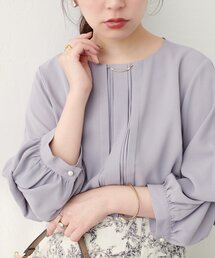 ゴールドバー付き袖くしゅ2WAYブラウス