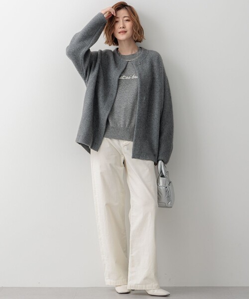 23区(ニジュウサンク)の「【CLASSY.11月号掲載/洗える】ラクーンブレンドダブルフェイス ニットカーディガン(カーディガン/ボレロ・レディース・ブラック系/ライトグレー系/ベージュ系・46/44)」の10枚目の写真