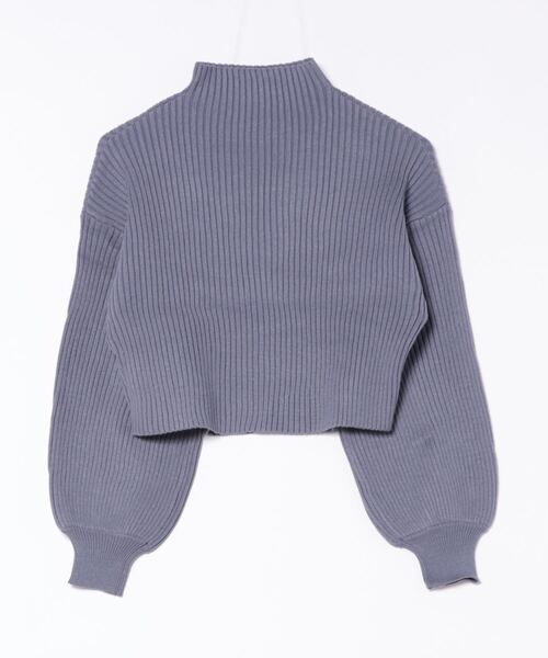 GORGE（ゴージ）の「《モチモチ素材×ボリュームスリーブ》レディース ボトルネック ショート丈ニットプルオーバー 長袖 秋冬（ニット/セーター・レディース・ブラック×ホワイト/ブラック/グレイッシュベージュ/オフホワイト/ブルー/ブラック系その他/イエロー/ブラウン/ボルドー/オレンジ・F）」の19枚目の写真