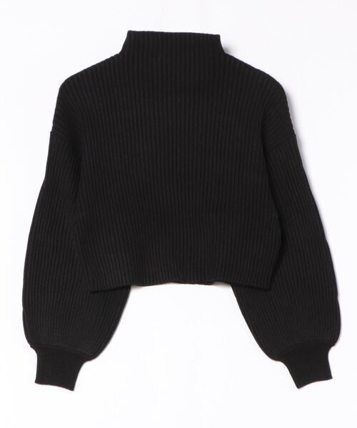 GORGE（ゴージ）の「《モチモチ素材×ボリュームスリーブ》レディース ボトルネック ショート丈ニットプルオーバー 長袖 秋冬（ニット/セーター・レディース・ブラック×ホワイト/ブラック/グレイッシュベージュ/オフホワイト/ブルー/ブラック系その他/イエロー/ブラウン/ボルドー/オレンジ・F）」の21枚目の写真