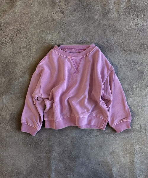 BIG FIELD（ビッグフィールド）の「ピグメントスウェット（スウェット・キッズ・チャコール/ブルー/ライトグリーン/パープル/オフホワイト/オレンジ・100/130/120/110/95/90/80/140/150）」の5枚目の写真