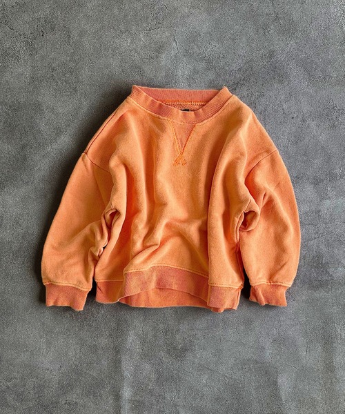 BIG FIELD（ビッグフィールド）の「ピグメントスウェット（スウェット・キッズ・チャコール/ブルー/ライトグリーン/パープル/オフホワイト/オレンジ・100/130/120/110/95/90/80/140/150）」の6枚目の写真