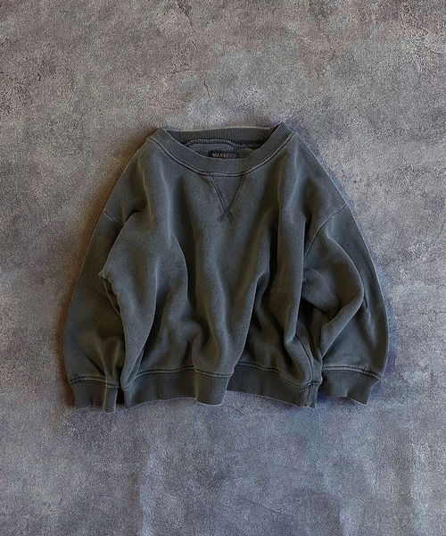 BIG FIELD（ビッグフィールド）の「ピグメントスウェット（スウェット・キッズ・チャコール/ブルー/ライトグリーン/パープル/オフホワイト/オレンジ・100/130/120/110/95/90/80/140/150）」の2枚目の写真