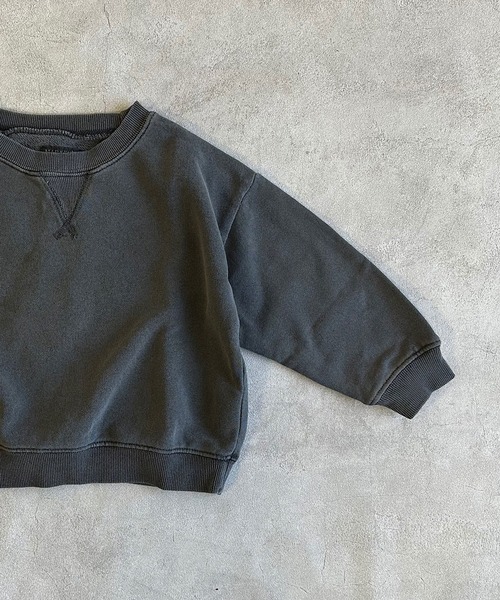 BIG FIELD（ビッグフィールド）の「ピグメントスウェット（スウェット・キッズ・チャコール/ブルー/ライトグリーン/パープル/オフホワイト/オレンジ・100/130/120/110/95/90/80/140/150）」の10枚目の写真