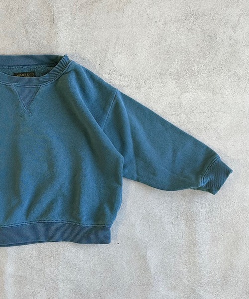 BIG FIELD（ビッグフィールド）の「ピグメントスウェット（スウェット・キッズ・チャコール/ブルー/ライトグリーン/パープル/オフホワイト/オレンジ・100/130/120/110/95/90/80/140/150）」の12枚目の写真