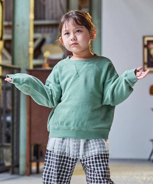 BIG FIELD（ビッグフィールド）の「ピグメントスウェット（スウェット・キッズ・チャコール/ブルー/ライトグリーン/パープル/オフホワイト/オレンジ・100/130/120/110/95/90/80/140/150）」の21枚目の写真