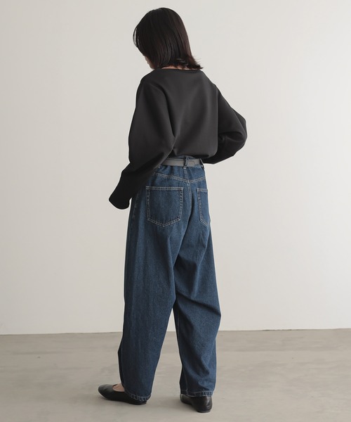 for/c（フォーシー）の「ダンボールコクーン袖プルーバー【サスティナブル】（Tシャツ/カットソー・レディース・ブラック/アイボリー/チャコールグレー・L/M）」の9枚目の写真