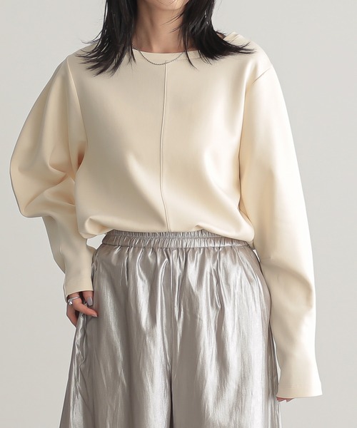 for/c（フォーシー）の「ダンボールコクーン袖プルーバー【サスティナブル】（Tシャツ/カットソー・レディース・ブラック/アイボリー/チャコールグレー・L/M）」の16枚目の写真