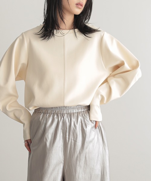 for/c（フォーシー）の「ダンボールコクーン袖プルーバー【サスティナブル】（Tシャツ/カットソー・レディース・ブラック/アイボリー/チャコールグレー・L/M）」の19枚目の写真