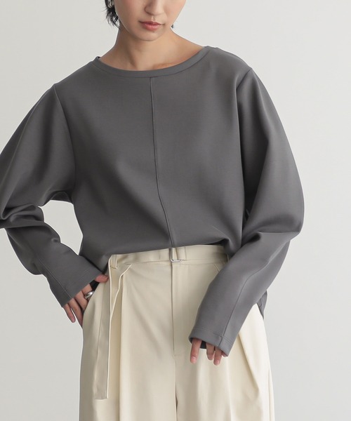 for/c（フォーシー）の「ダンボールコクーン袖プルーバー【サスティナブル】（Tシャツ/カットソー・レディース・ブラック/アイボリー/チャコールグレー・L/M）」の10枚目の写真