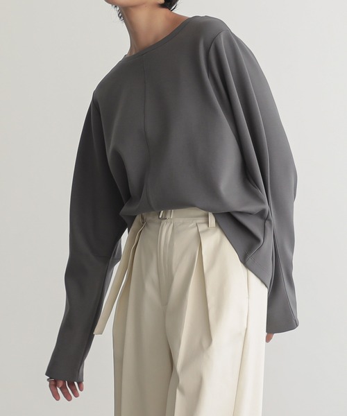 for/c（フォーシー）の「ダンボールコクーン袖プルーバー【サスティナブル】（Tシャツ/カットソー・レディース・ブラック/アイボリー/チャコールグレー・L/M）」の11枚目の写真