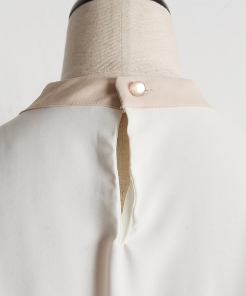 tocco closet(トッコ クローゼット)の「【ZOZO限定】バイカラーボウタイブラウス(シャツ/ブラウス・レディース・オフホワイト/ブルー/ブラック/ピンク・M)」の10枚目の写真