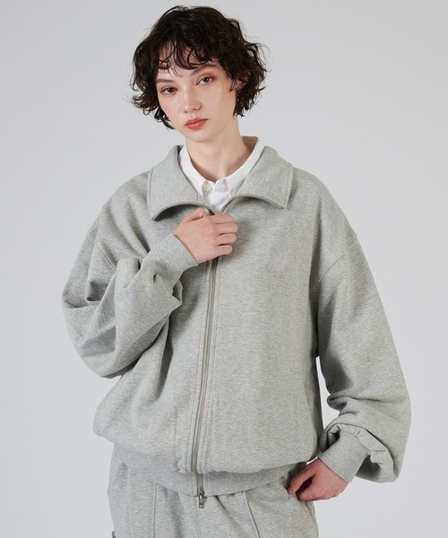 ONCILY（オンシェリー）の「STAND NECK FULL-ZIP SWEAT / スタンドネックフルジップスウェット（スウェット・メンズ・ブラック/杢グレー・LARGE/MEDIUM/SMALL）」の6枚目の写真