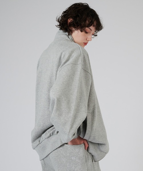 ONCILY（オンシェリー）の「STAND NECK FULL-ZIP SWEAT / スタンドネックフルジップスウェット（スウェット・メンズ・ブラック/杢グレー・LARGE/MEDIUM/SMALL）」の9枚目の写真