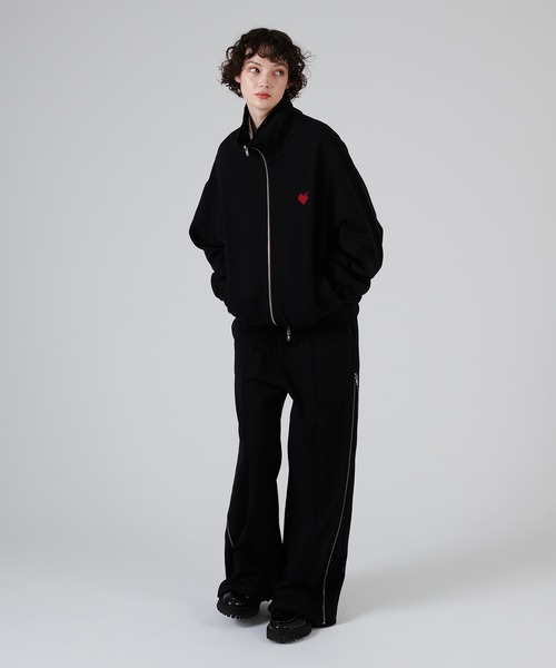 【ブラック】スウェット フルジップ スタンドネック プルオーバー (MENS) セール】STAND NECK FULL-ZIP SWEAT / スタンドネックフルジップ