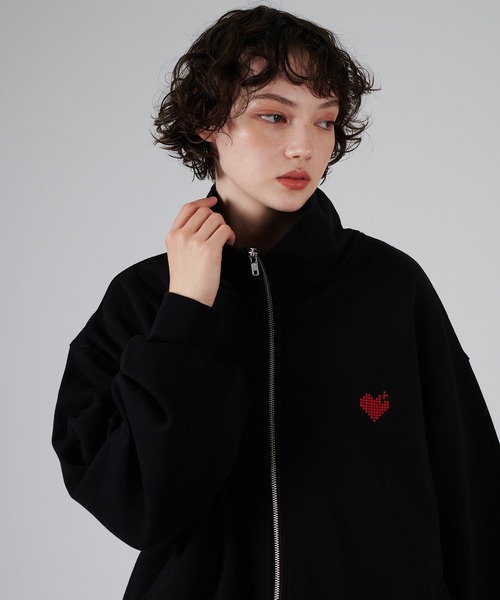 ONCILY（オンシェリー）の「STAND NECK FULL-ZIP SWEAT / スタンドネックフルジップスウェット（スウェット・メンズ・ブラック/杢グレー・LARGE/MEDIUM/SMALL）」の21枚目の写真