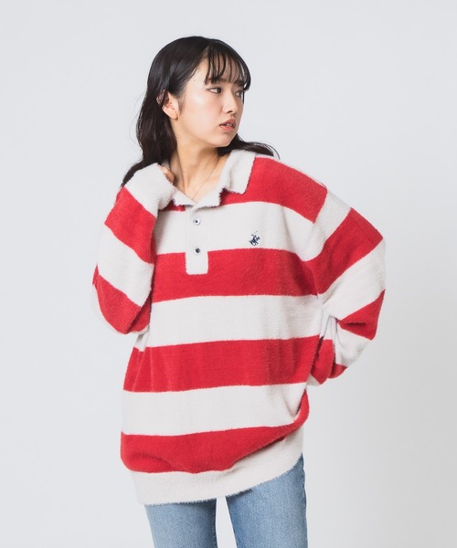 Beverly Hills Polo Club（ビバリーヒルズポロクラブ）シャギーポロニット Beverly Hills Polo Club（ビバリーヒルズポロクラブ）シャギー