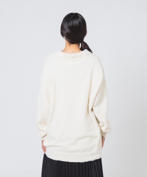 BEVERLY HILLS POLO CLUB(ビバリーヒルズポロクラブ)の「【Beverly Hills Polo Club/ビバリーヒルズポロクラブ】シャギーポロニット(ニット/セーター・レディース・ブラック/スミクロ/レッド/アイボリー・MEDIUM)」の7枚目の写真