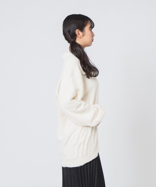 BEVERLY HILLS POLO CLUB(ビバリーヒルズポロクラブ)の「【Beverly Hills Polo Club/ビバリーヒルズポロクラブ】シャギーポロニット(ニット/セーター・レディース・ブラック/スミクロ/レッド/アイボリー・MEDIUM)」の8枚目の写真