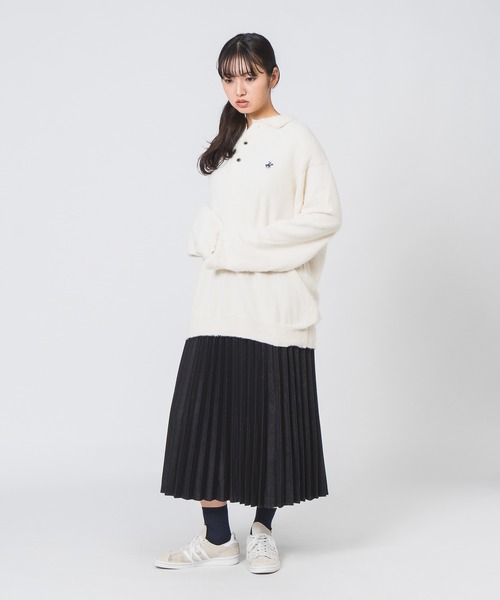 BEVERLY HILLS POLO CLUB(ビバリーヒルズポロクラブ)の「【Beverly Hills Polo Club/ビバリーヒルズポロクラブ】シャギーポロニット(ニット/セーター・レディース・ブラック/スミクロ/レッド/アイボリー・MEDIUM)」の9枚目の写真