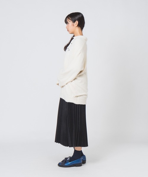 BEVERLY HILLS POLO CLUB(ビバリーヒルズポロクラブ)の「【Beverly Hills Polo Club/ビバリーヒルズポロクラブ】シャギーポロニット(ニット/セーター・レディース・ブラック/スミクロ/レッド/アイボリー・MEDIUM)」の10枚目の写真