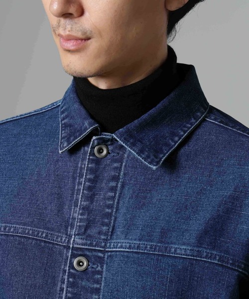 NANO universe(ナノユニバース)の「ライクラデニムブルゾン(デニムジャケット・メンズ・ネイビー/ブルー・M/L)」の16枚目の写真